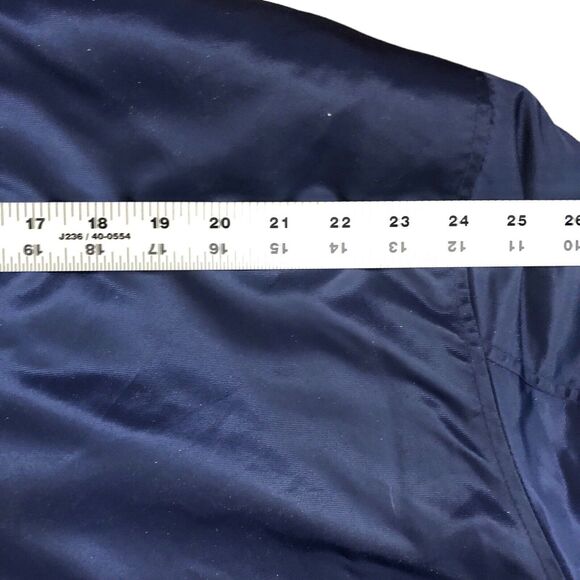 Y2K ROCAWEAR Vintage Bomber Varsity Jacket Quilted Lining Blue Gold Nylon - Picture 12 of 15